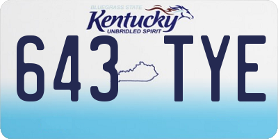 KY license plate 643TYE
