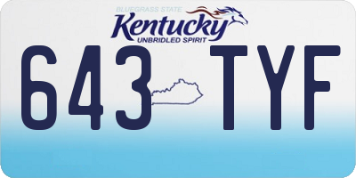 KY license plate 643TYF