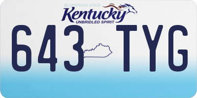 KY license plate 643TYG