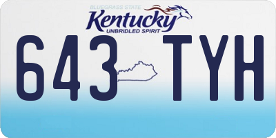 KY license plate 643TYH