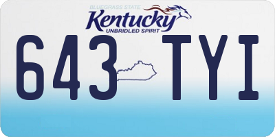 KY license plate 643TYI