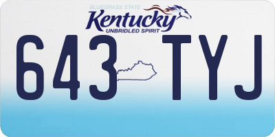 KY license plate 643TYJ