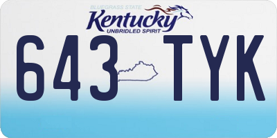 KY license plate 643TYK