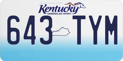 KY license plate 643TYM