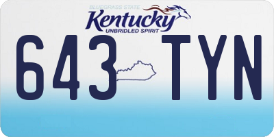 KY license plate 643TYN