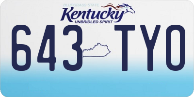 KY license plate 643TYO