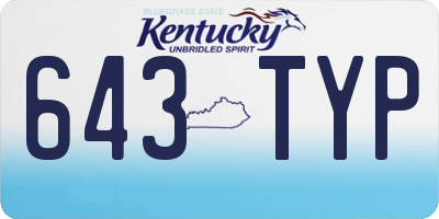 KY license plate 643TYP