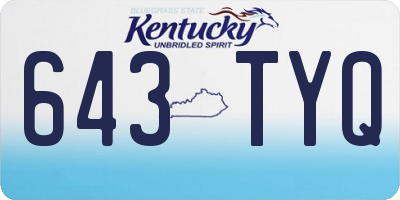 KY license plate 643TYQ