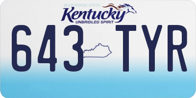 KY license plate 643TYR