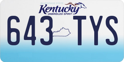 KY license plate 643TYS