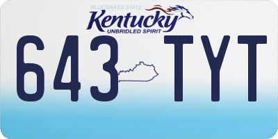 KY license plate 643TYT
