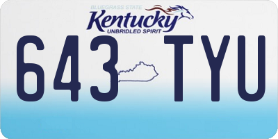 KY license plate 643TYU