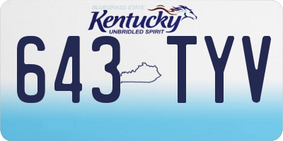 KY license plate 643TYV