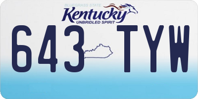 KY license plate 643TYW