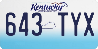 KY license plate 643TYX