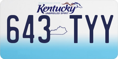 KY license plate 643TYY