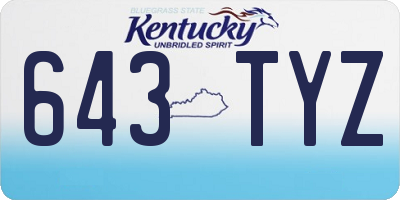 KY license plate 643TYZ