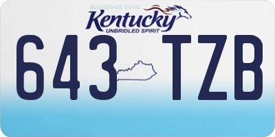 KY license plate 643TZB