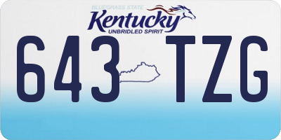 KY license plate 643TZG