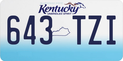 KY license plate 643TZI