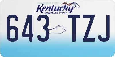 KY license plate 643TZJ