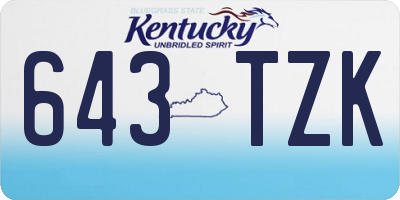 KY license plate 643TZK