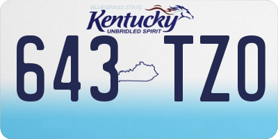 KY license plate 643TZO