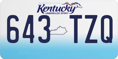 KY license plate 643TZQ