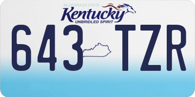 KY license plate 643TZR