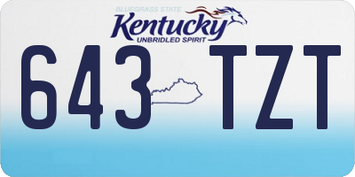 KY license plate 643TZT