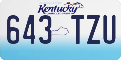KY license plate 643TZU