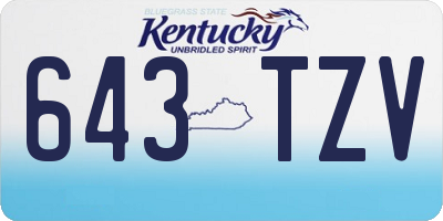 KY license plate 643TZV