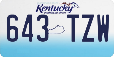 KY license plate 643TZW