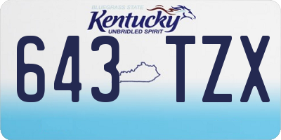 KY license plate 643TZX