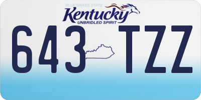 KY license plate 643TZZ