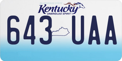 KY license plate 643UAA