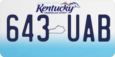 KY license plate 643UAB