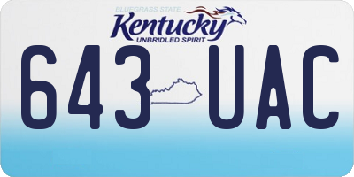 KY license plate 643UAC