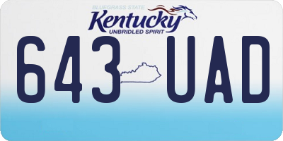 KY license plate 643UAD