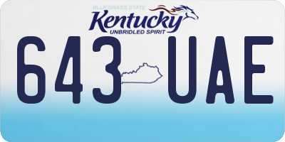 KY license plate 643UAE