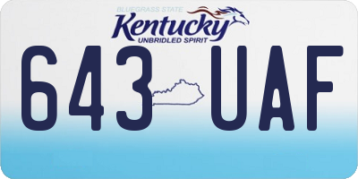KY license plate 643UAF