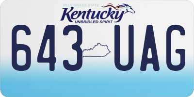 KY license plate 643UAG