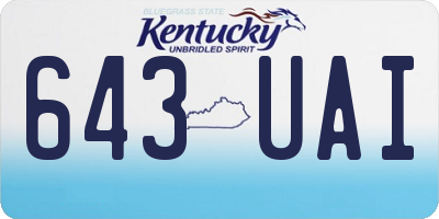 KY license plate 643UAI