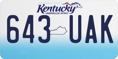 KY license plate 643UAK