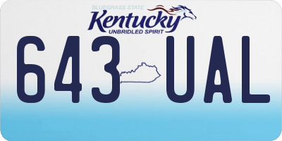KY license plate 643UAL