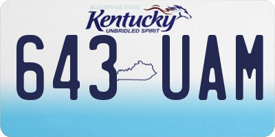 KY license plate 643UAM