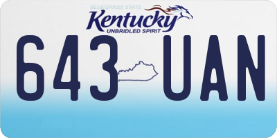 KY license plate 643UAN