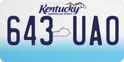 KY license plate 643UAO