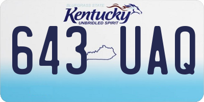 KY license plate 643UAQ