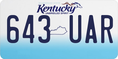 KY license plate 643UAR